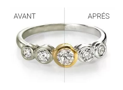 Comparaison avant et après rhodiage
